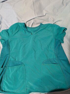 Women's Scrubstar size 2XL turquoise/teal stretch-fit Scrub top